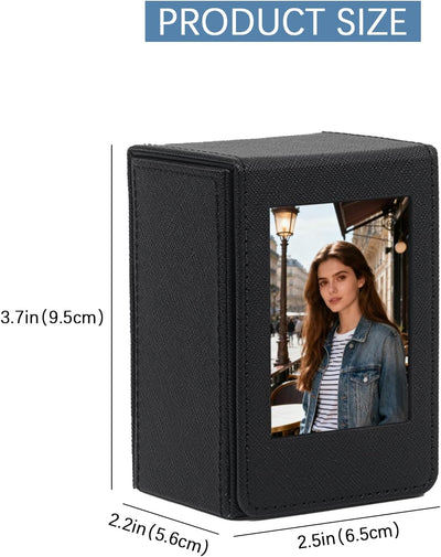 Funda piel sintética para fotos 2x3 con caja portátil 50 fotos