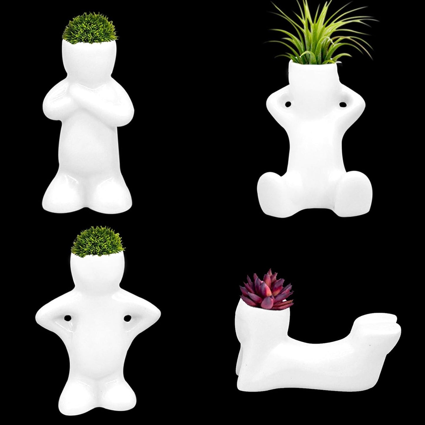 4 Soportes Cerámica para Macetas Aire Decoración Hogar