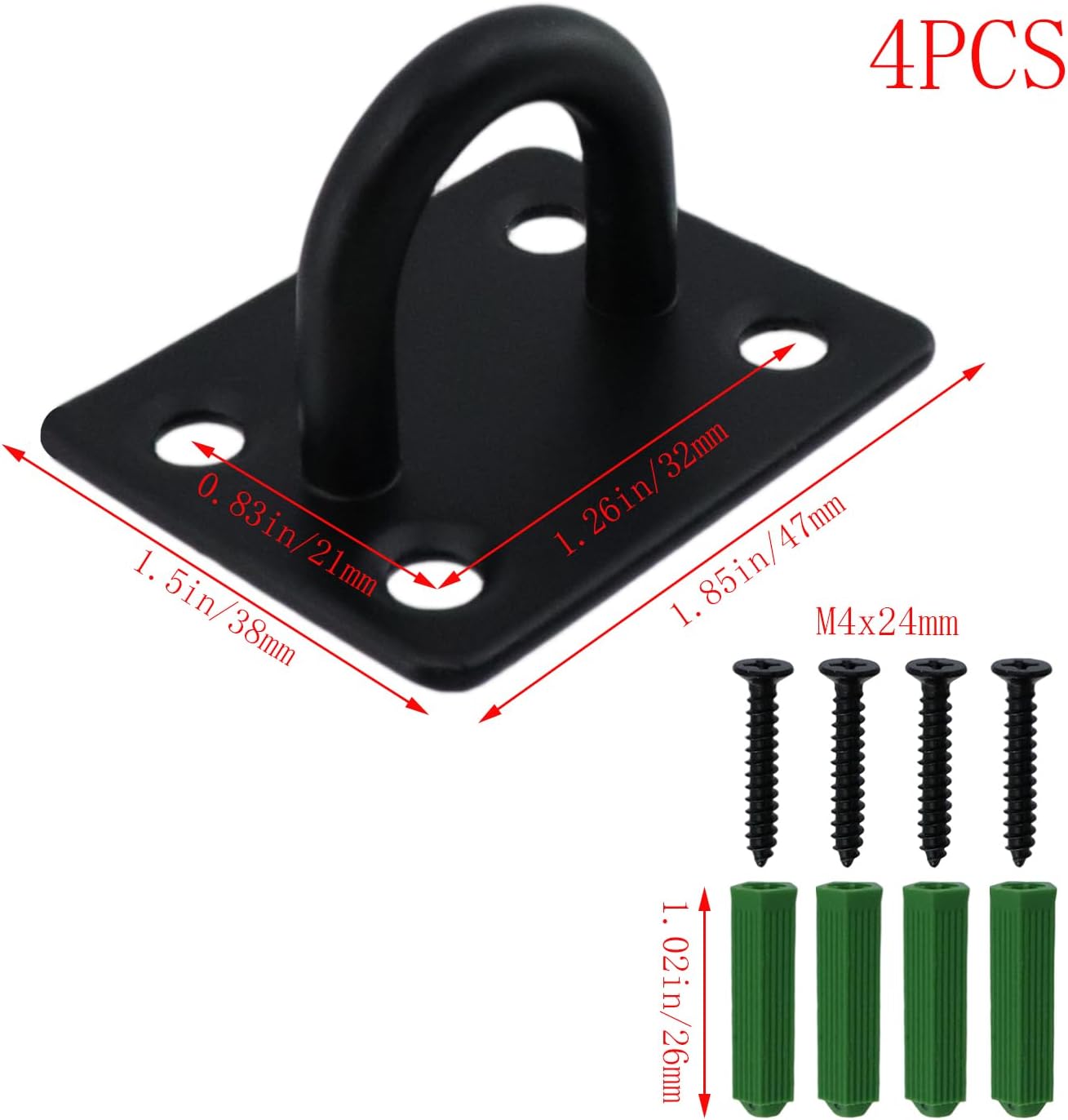 4 Pzas Gancho Pared Acero Inox para Colgar Exterior e Interior