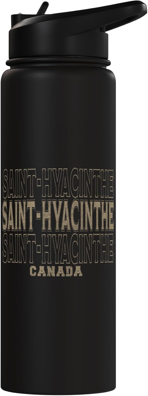 Botella de agua acero inoxidable Saint-Hyacinthe Canadá vintage