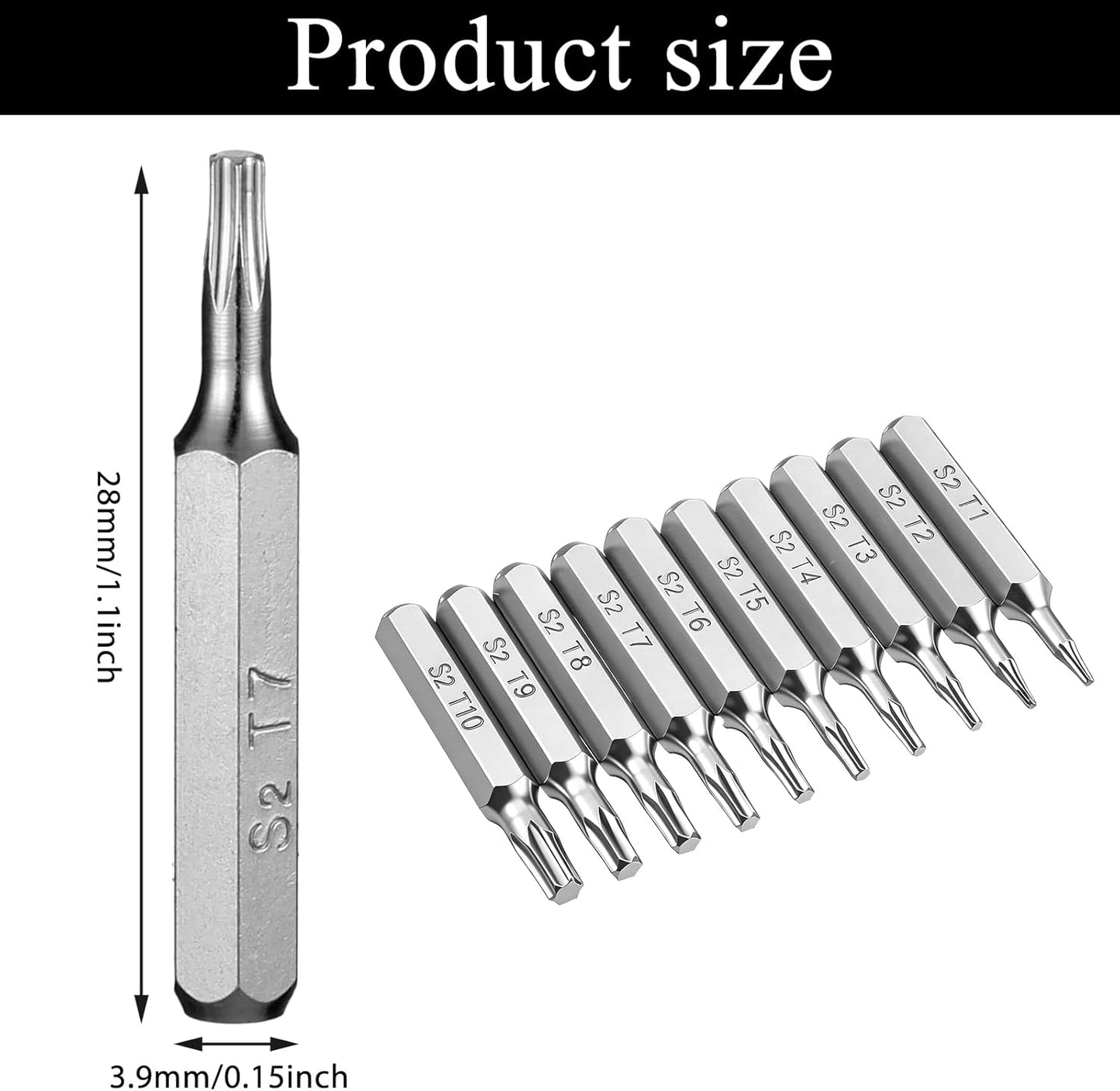 Set 10 Pzas Destornillador Torx Star T1-T10 Acero Aleación