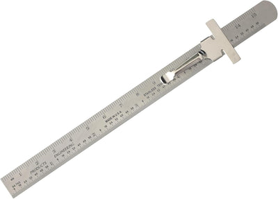 Regla bolsillo acero inox 6 pulg con tabla conversion