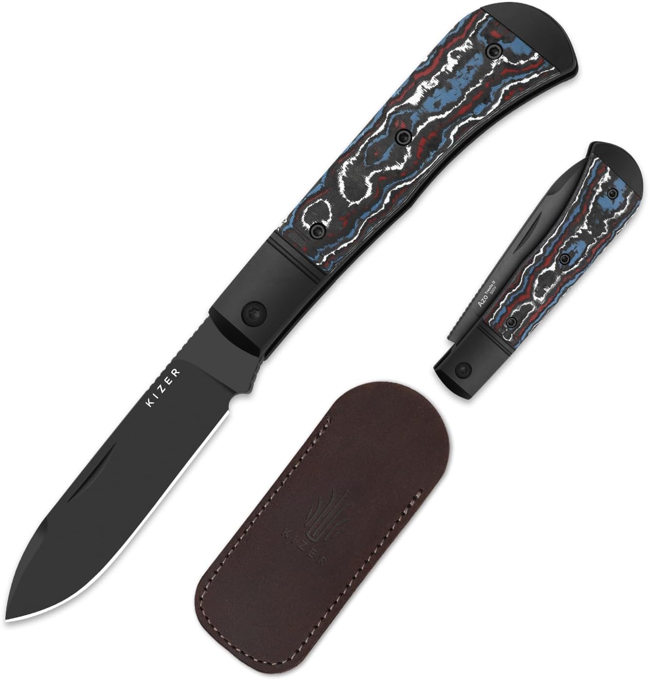 Cuchillo bolsillo EDC hoja DLC 2.95pulg aluminio negro