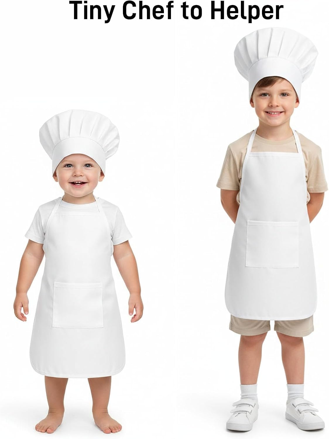 Juego disfraz chef bebé blanco M con sombrero y delantal