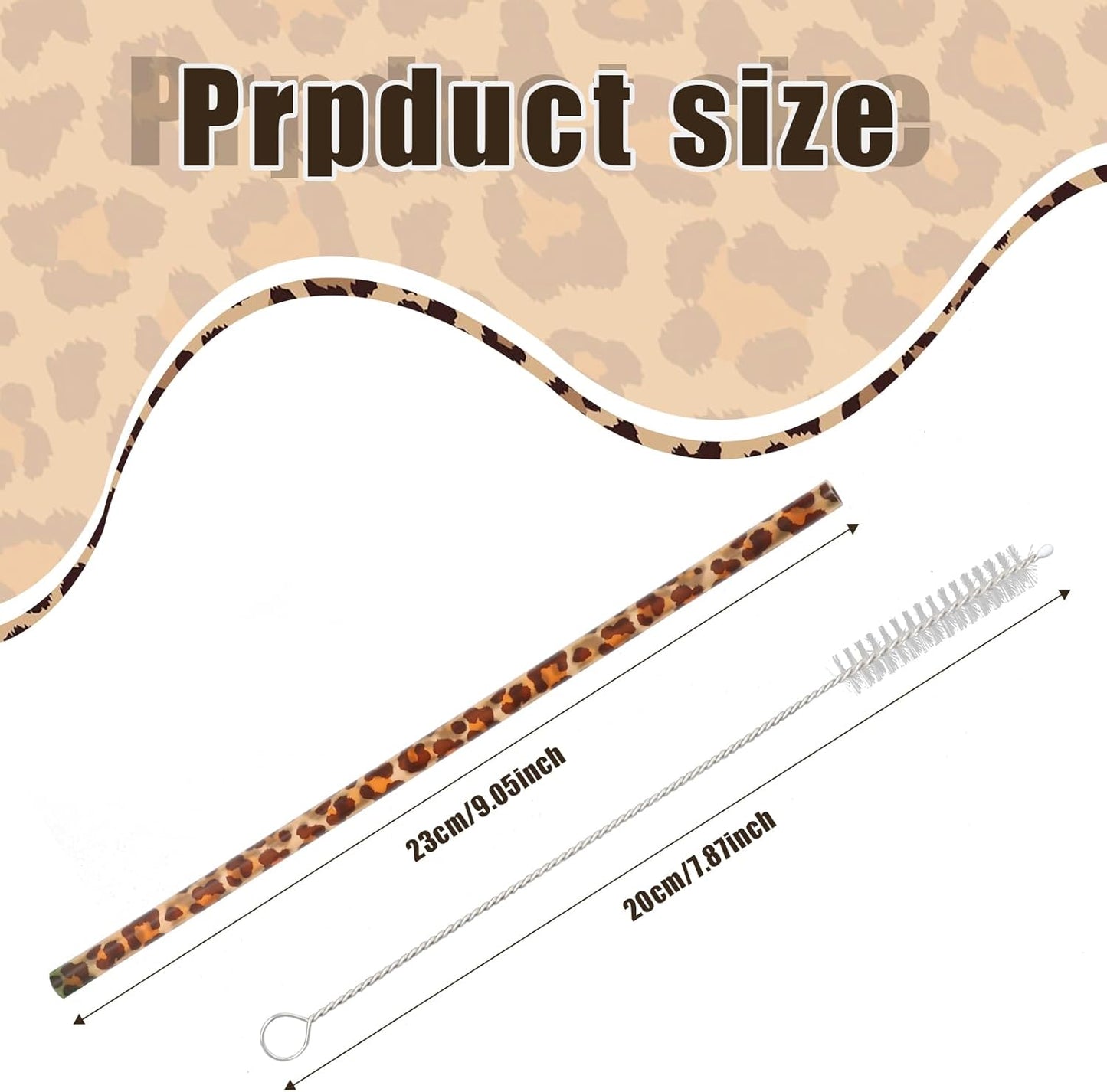 Popotes reutilizables con estampado de guepardo y leopardo para cumpleaños