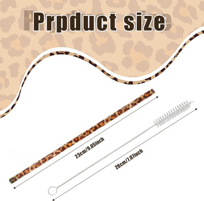 Popotes reutilizables con estampado de guepardo y leopardo para cumpleaños