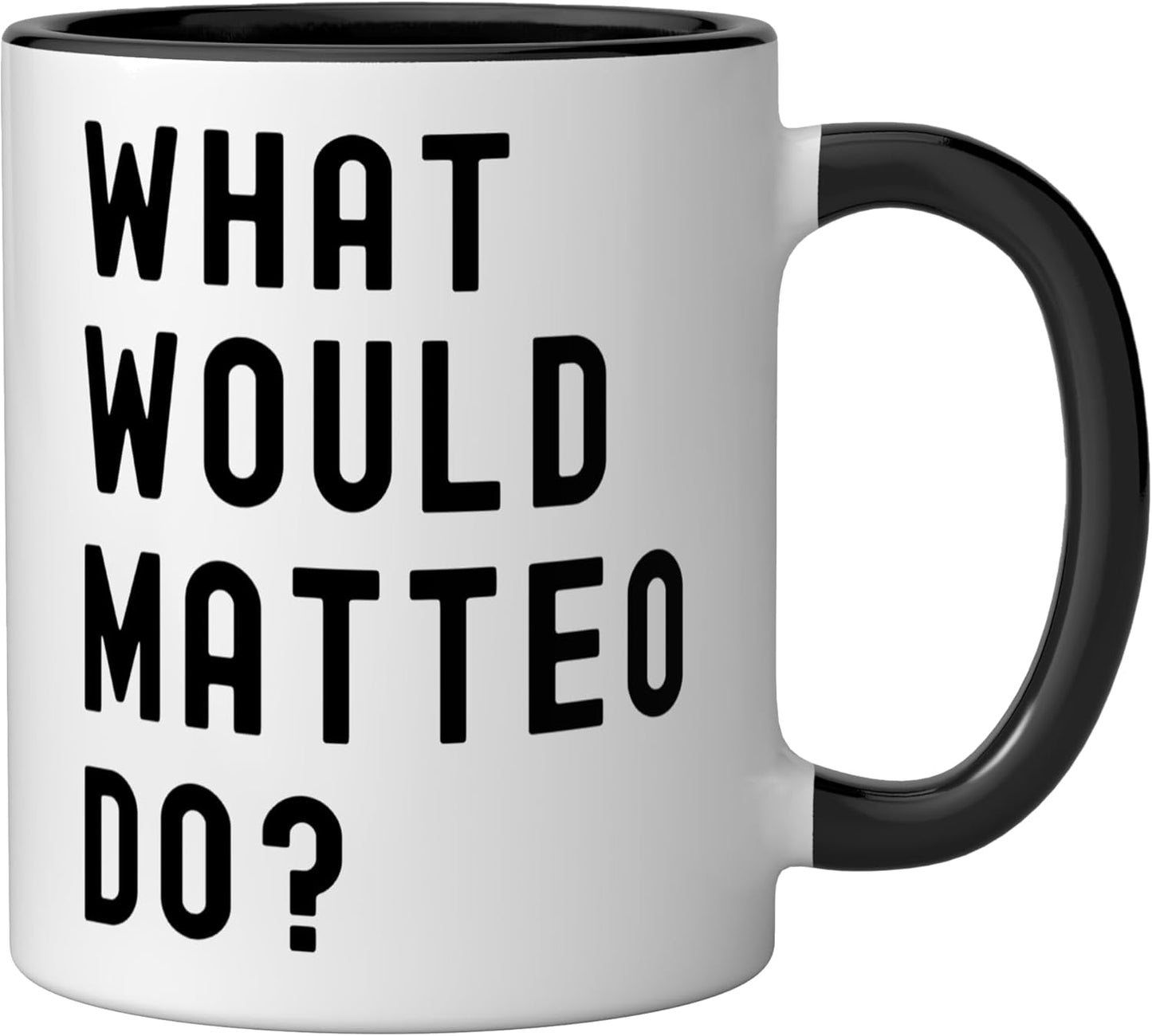 Taza de cerámica What Would Matteo Do Negro/Blanco