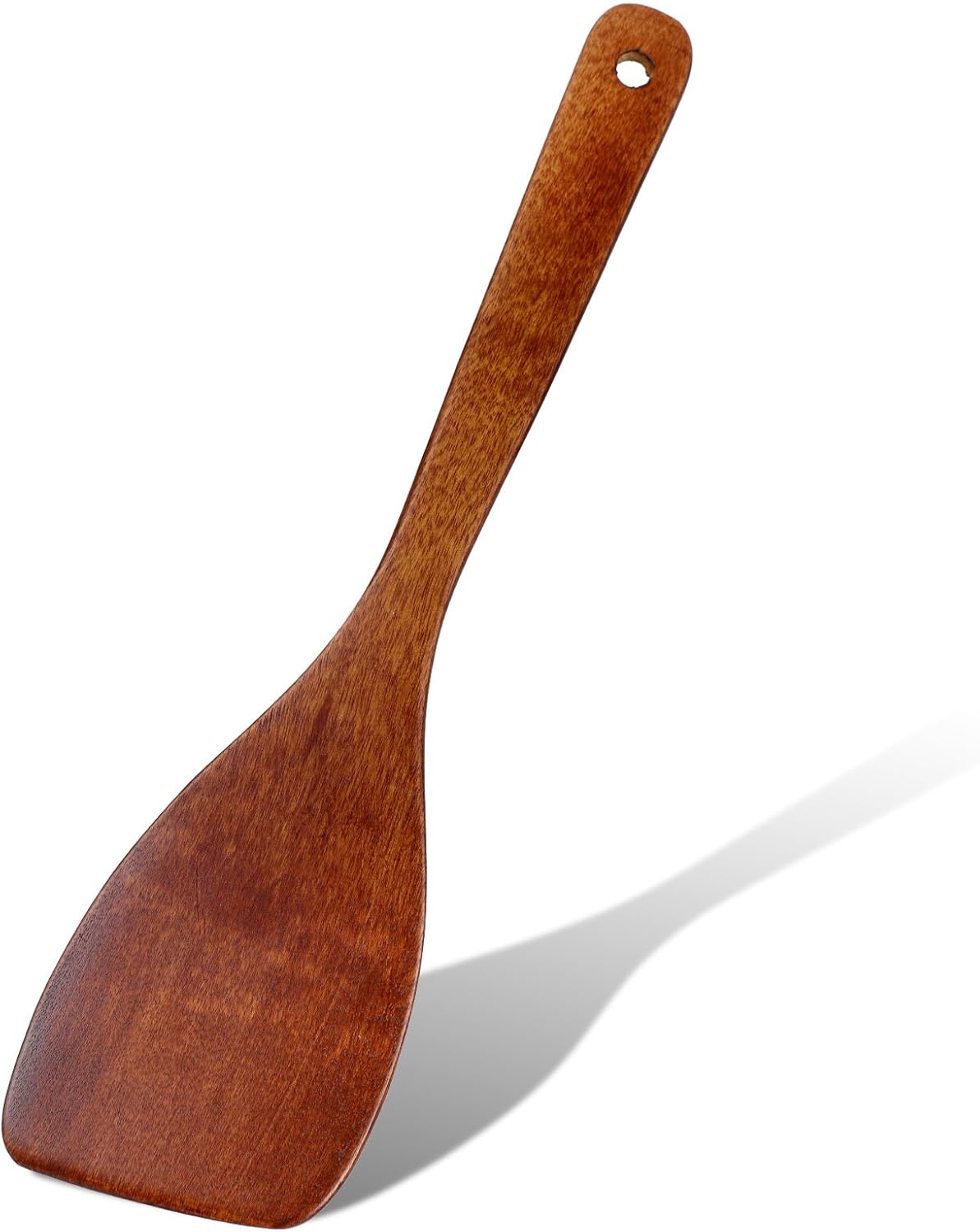 Espátula de madera de mango larga antiadherente para cocinar huevos, pescado y panqueques