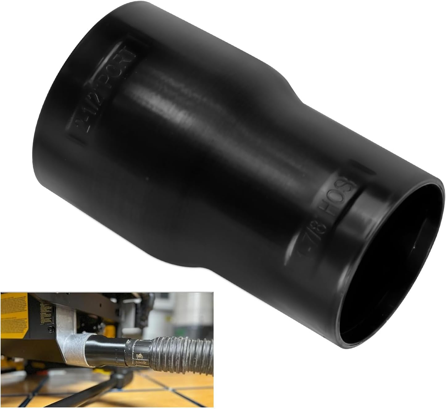 Adaptador manguera polvo 2-1/2 a 1-7/8 pulg carpintería