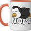 Taza Cerámica Lazy Penguin No Hoy Naranja/Blanco