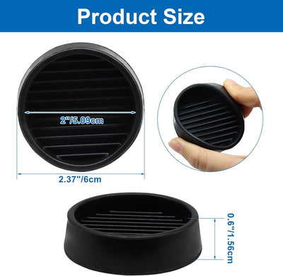 8 Tazas Giratorias 2x2pulg con Almohadillas Antideslizantes