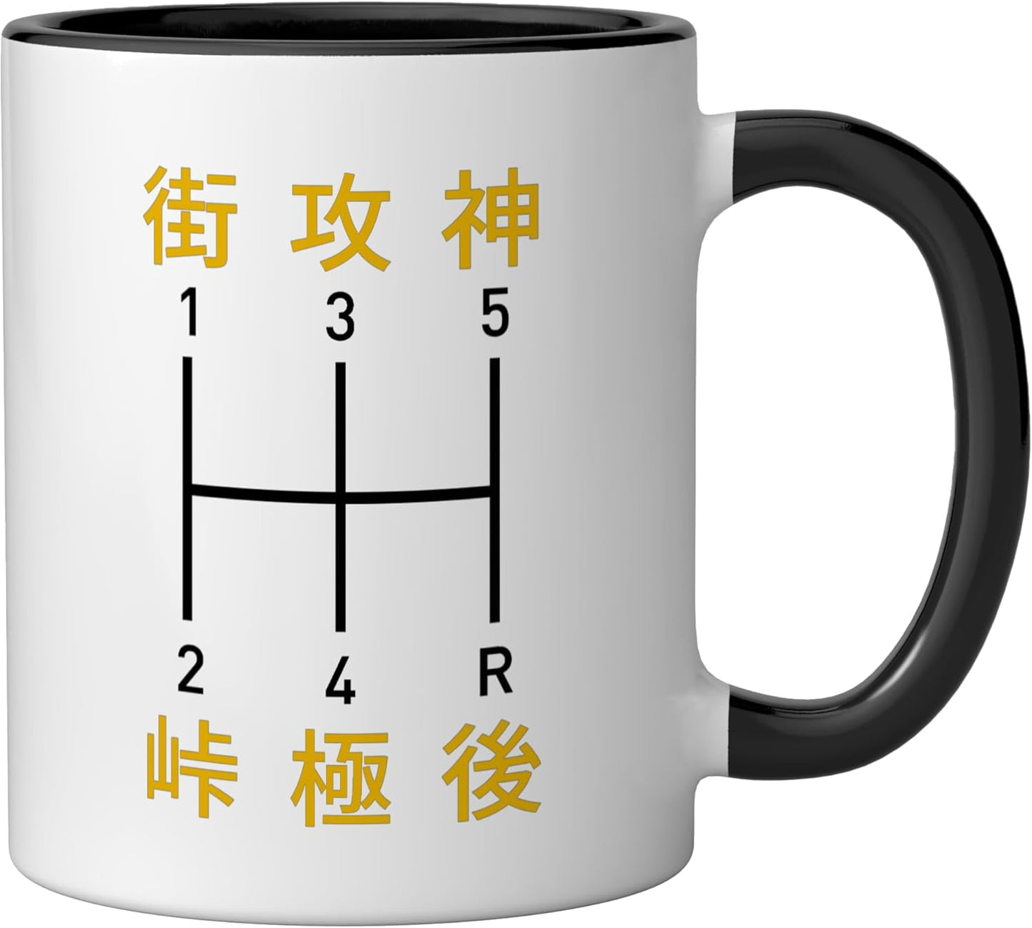 Taza cerámica JDM Kanji Shift Pattern Black/White
