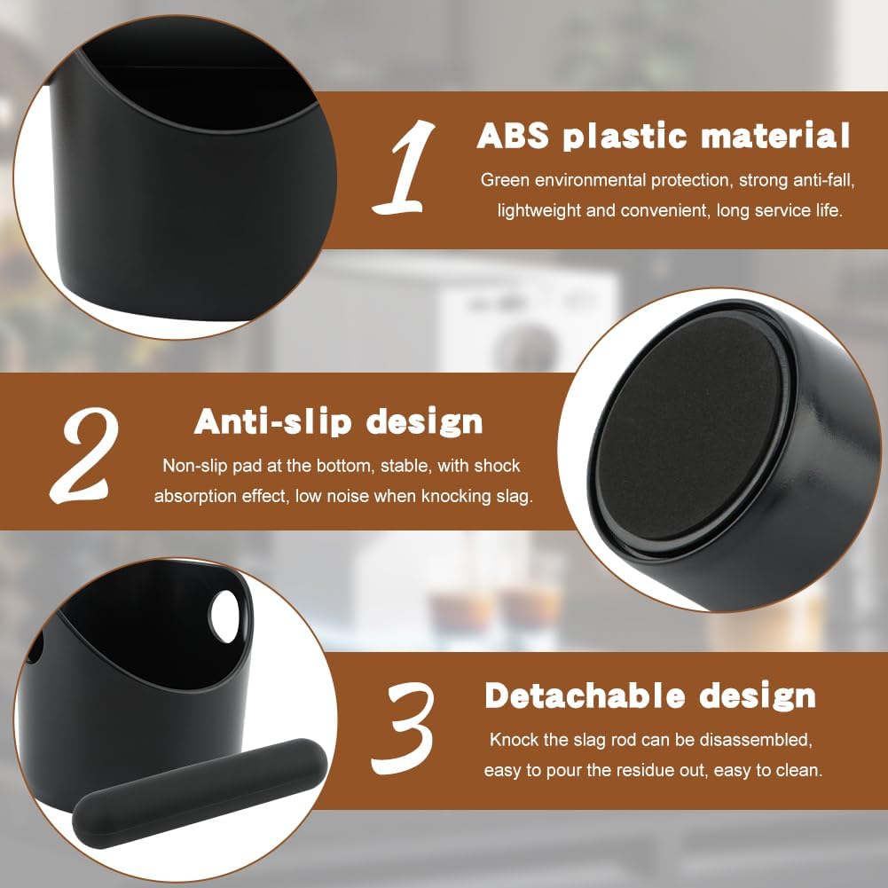Caja café expreso 4.3pulg contenedor plástico extraíble negro