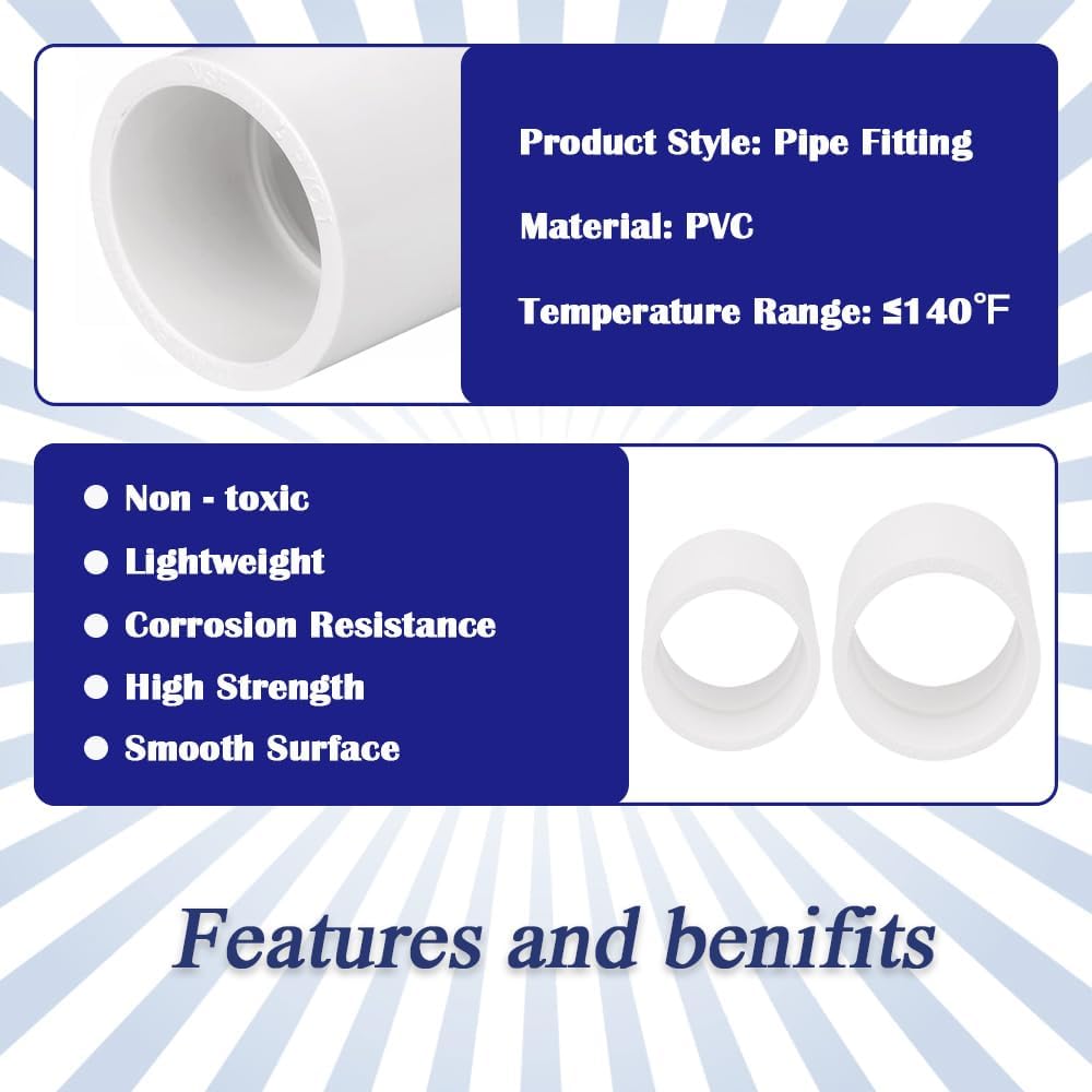 9 Pzas Adaptador PVC 1pulg Socket x Socket Riego Goteo