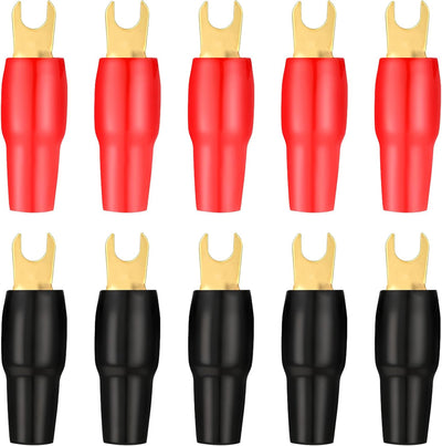 10 Conectores Terminales Pala 4GA para Cable Altavoz