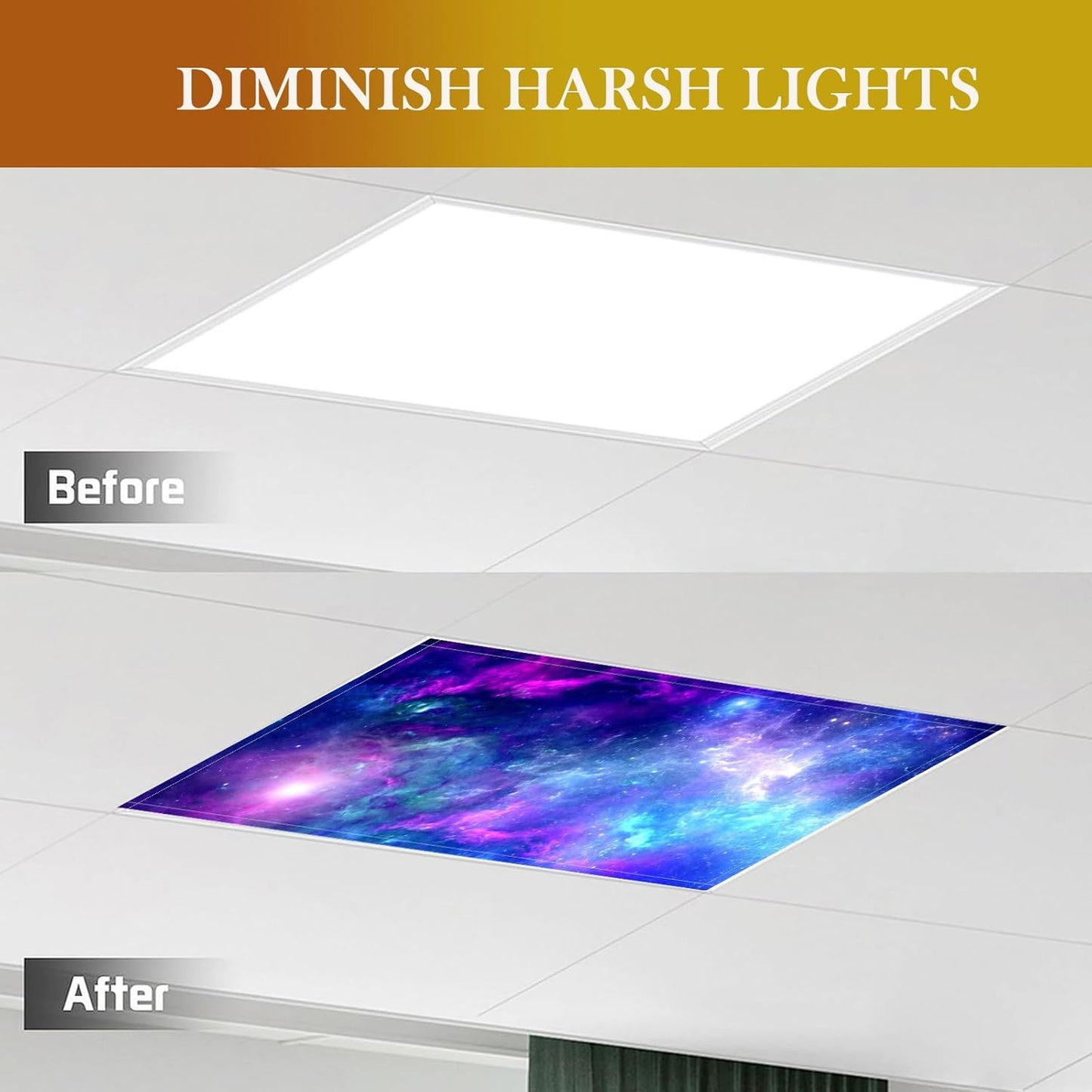 2 Pzas Cubiertas Luces Magnéticas 4x2ft para Escuela Oficina