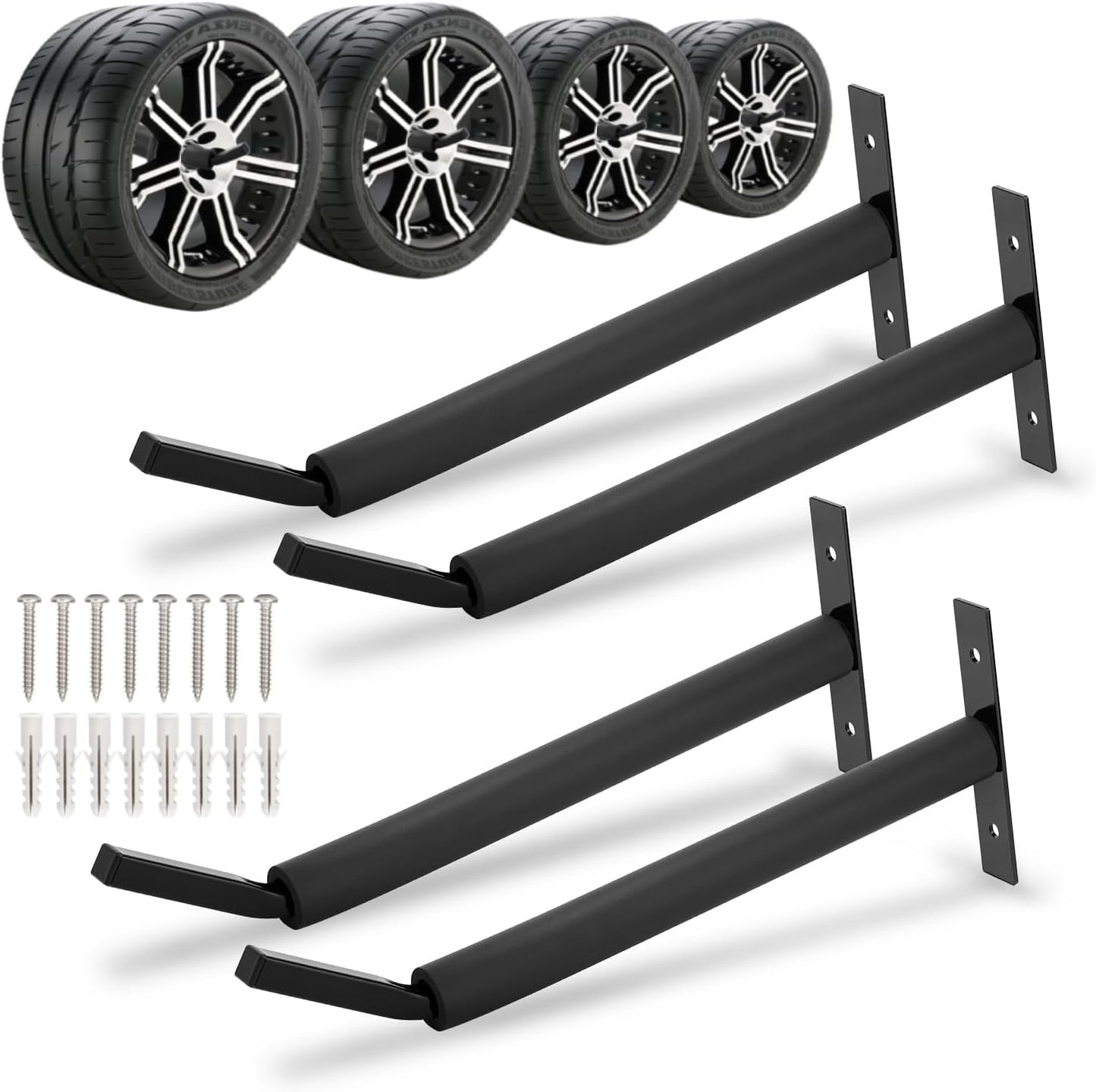 Soporte pared para neumáticos ganchos garage