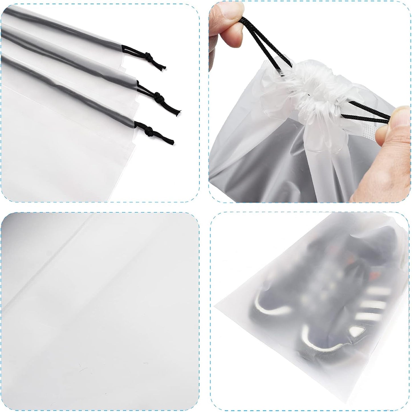 Bolsas transparentes para zapatos viaje 26 pzas con cuerda