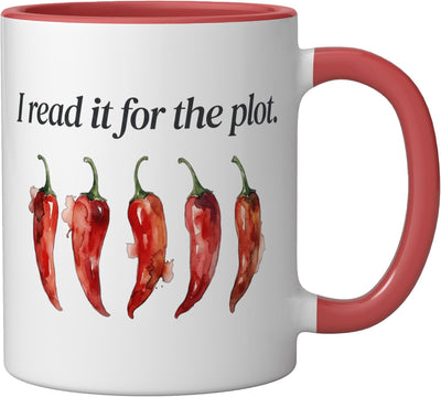 Taza de cerámica para pintura al agua con diseño picante rojo/blanco