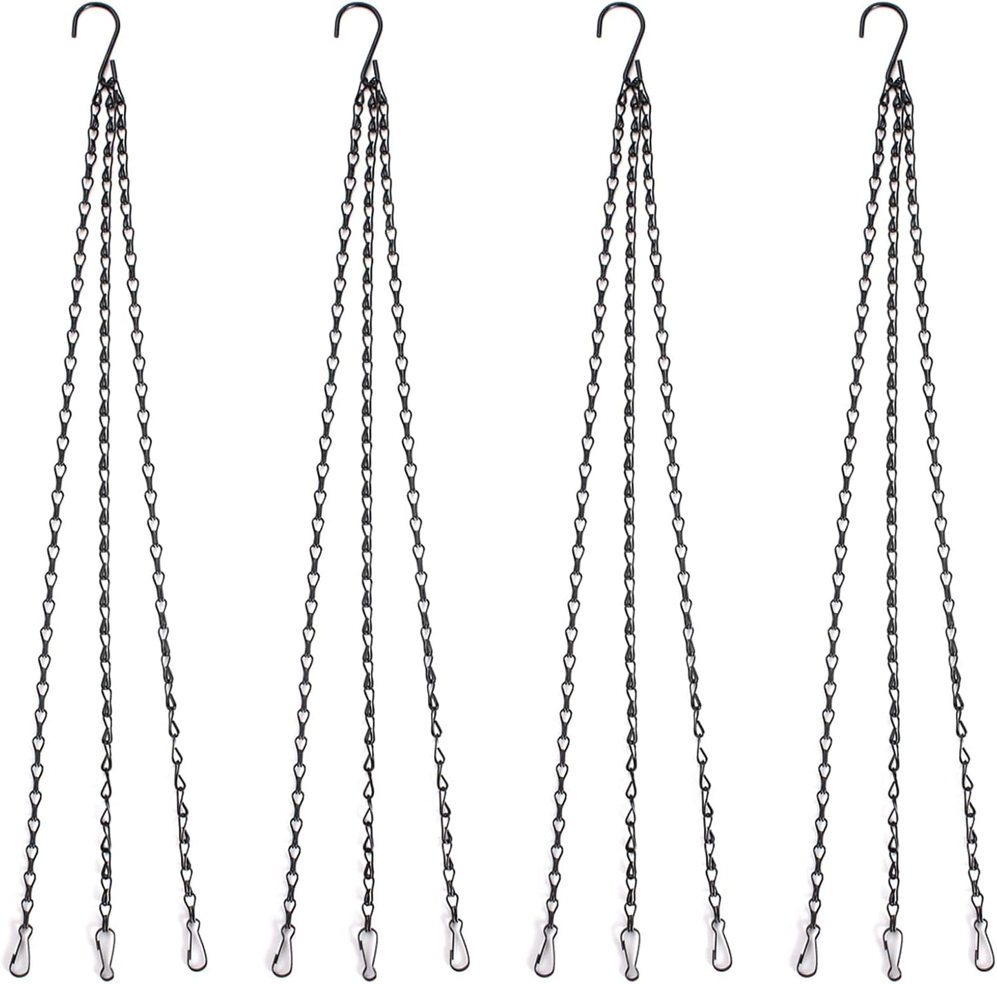Ganchos colgantes negros para cestas 20pulg set 4
