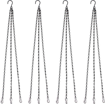 Ganchos colgantes negros para cestas 20pulg set 4