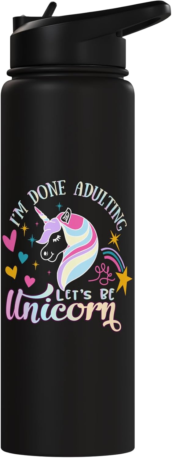 Botella de agua acero inoxidable unicornio sin BPA