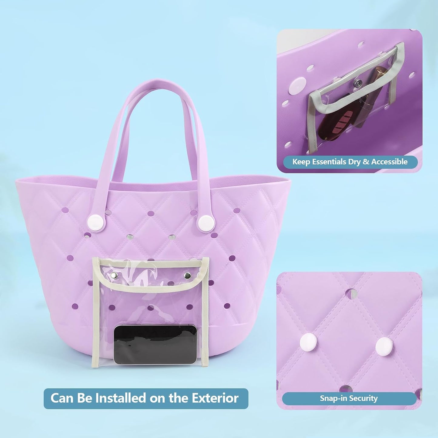 Bolsa playa EVA impermeable con 2 bolsas para mujer