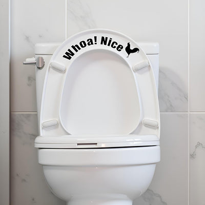 Sticker baño humorístico para puerta de restroom