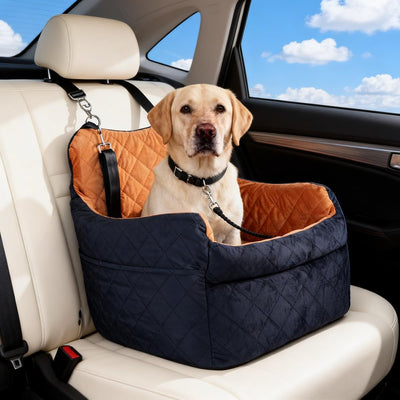 Asiento coche perro cuero suave ajustable 30lbs
