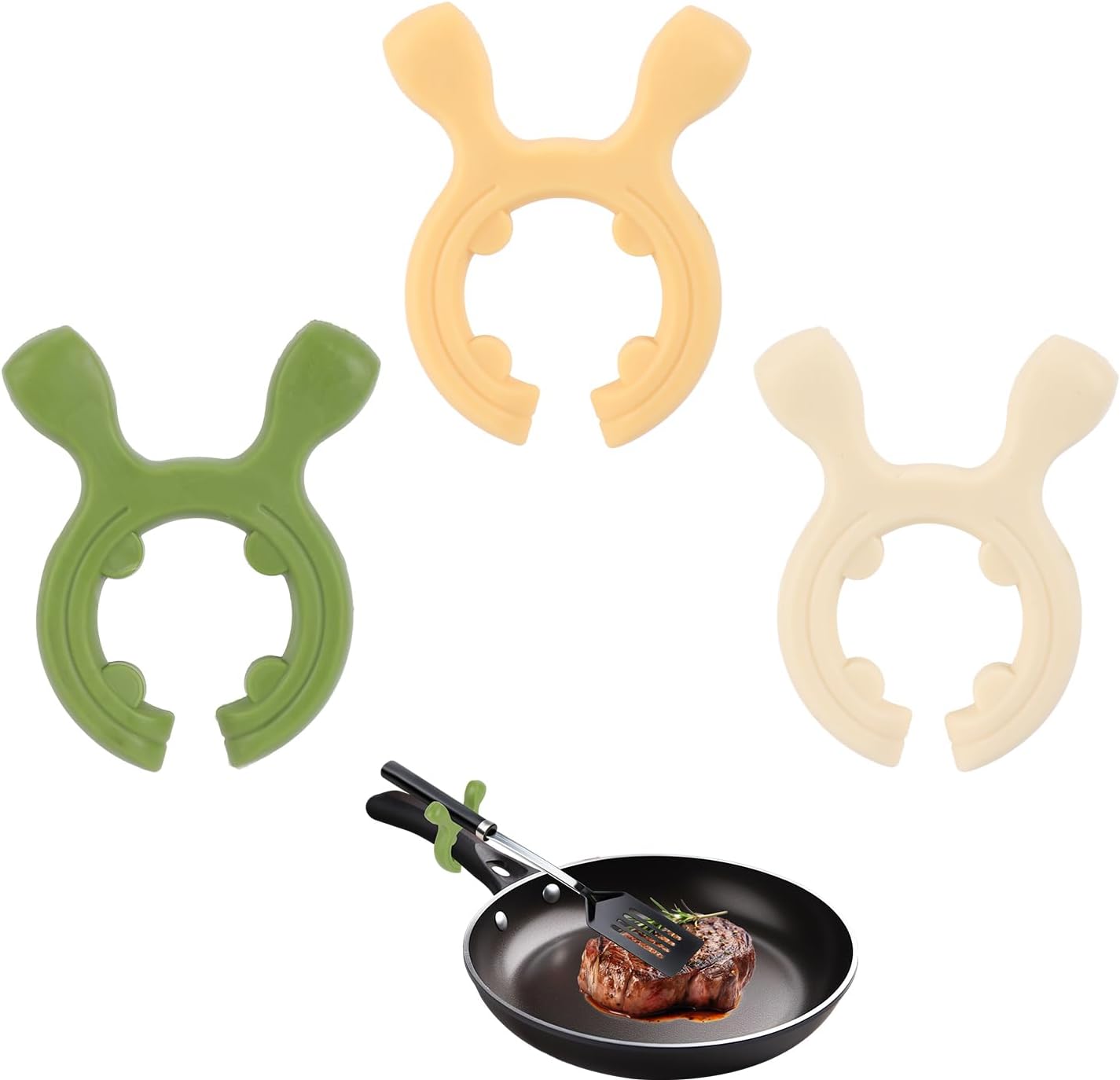 3 Espátulas Silicona Mango Antideslizante Calor Resistente