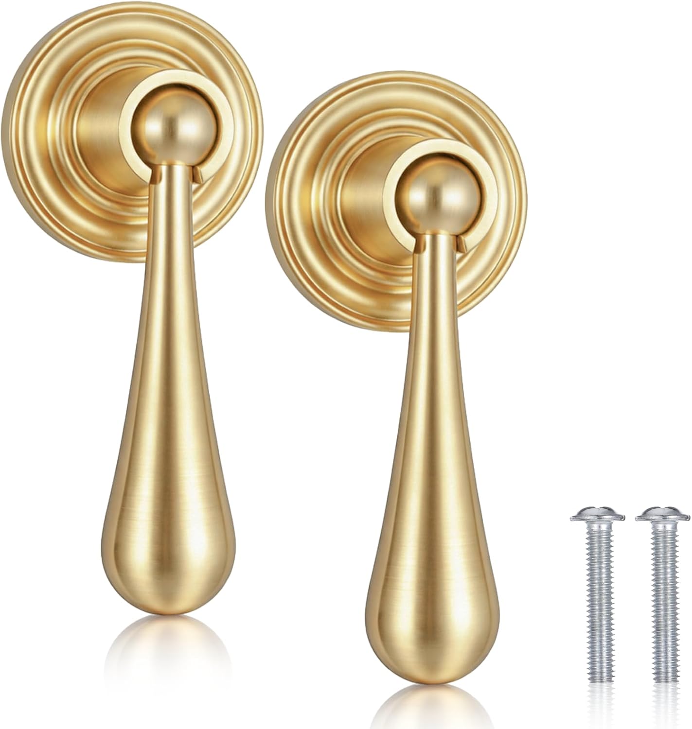 2 Pomos Latón Macizo Tiradores Decorativos Oro Cepillado