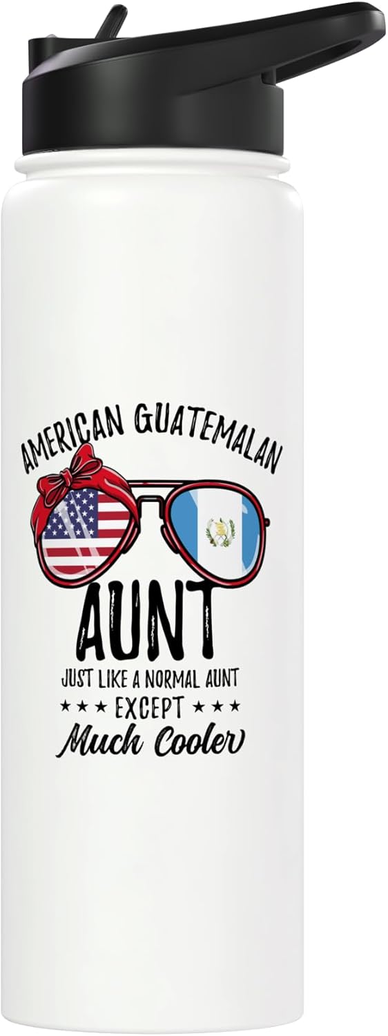 Botella de agua acero inoxidable con raíces guatemaltecas