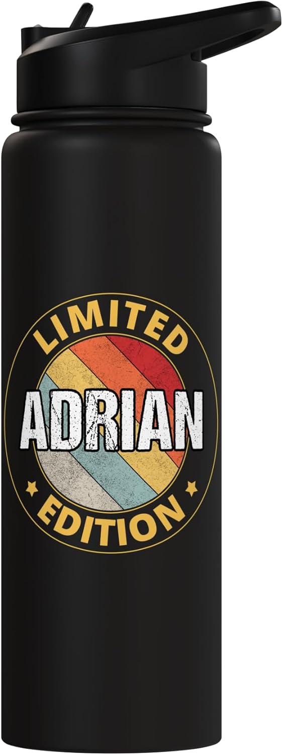 Botella agua acero inox aislada nombre Adrian