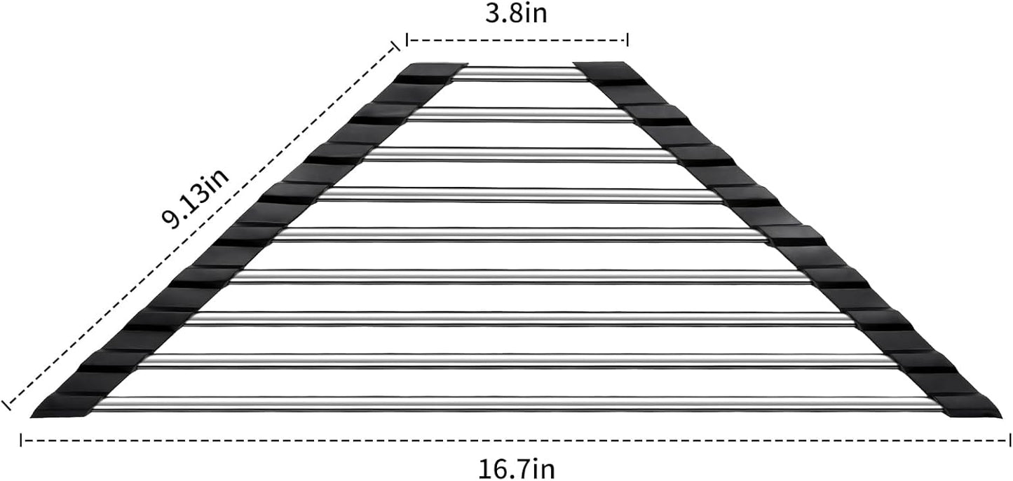 Estante triangular para secar platos en fregadero con soporte para esponja