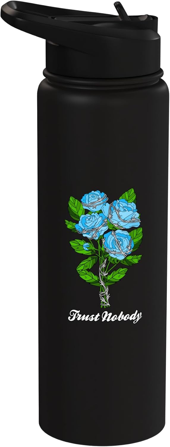 Botella agua aislada acero inox con diseño azul