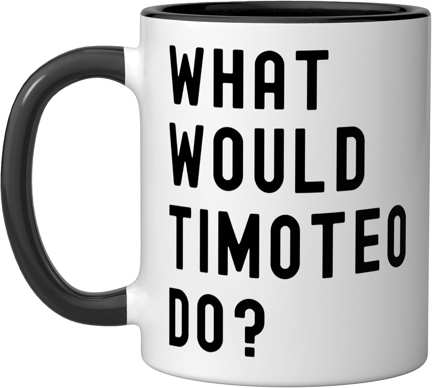 Taza cerámica What Would Timoteo Do? Negro/Blanco