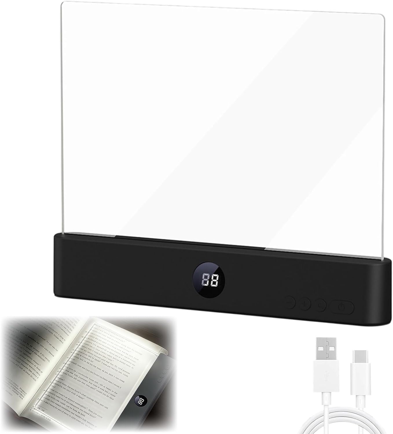 Luz lectura LED plana recargable 3 colores