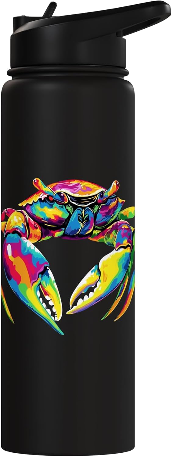 Botella agua acero inox aislada con caracol