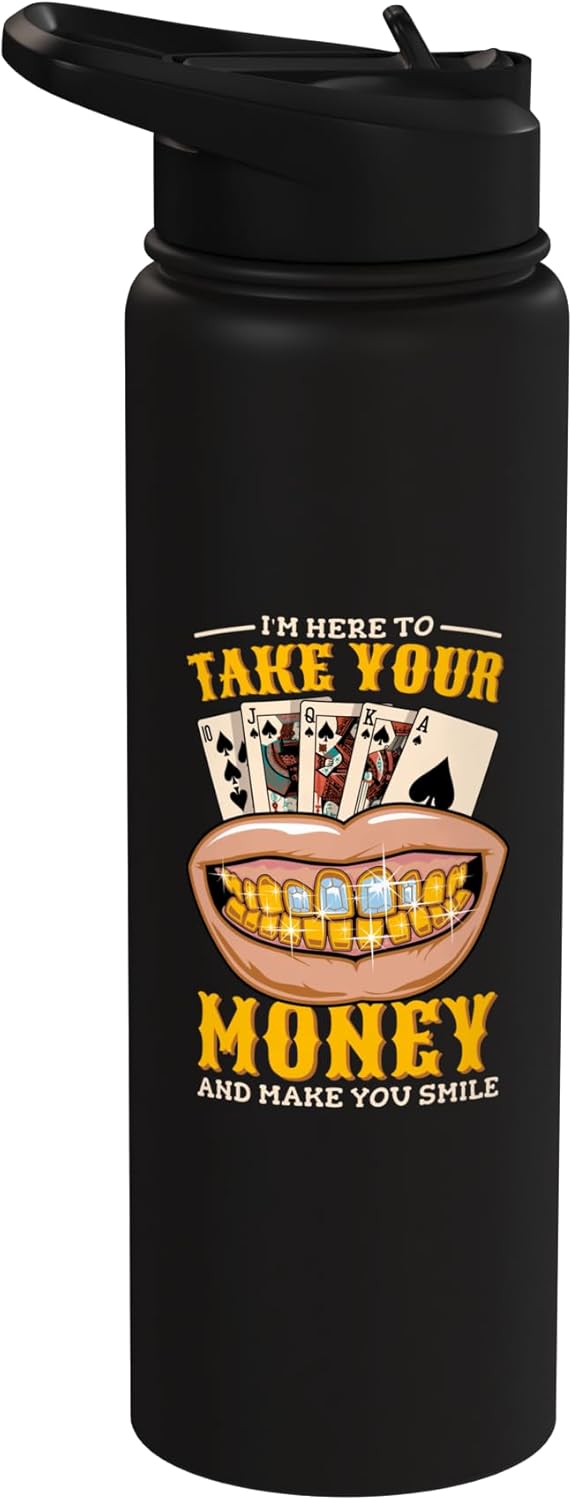 Botella de agua aislada acero inoxidable para repartidor de poker