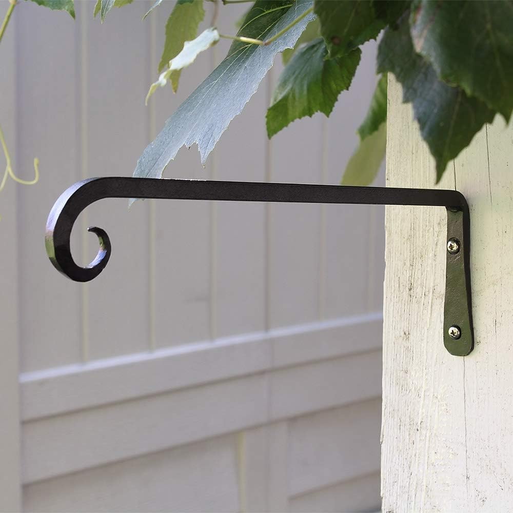 Gancho recto para soporte pared 12pulg Negro