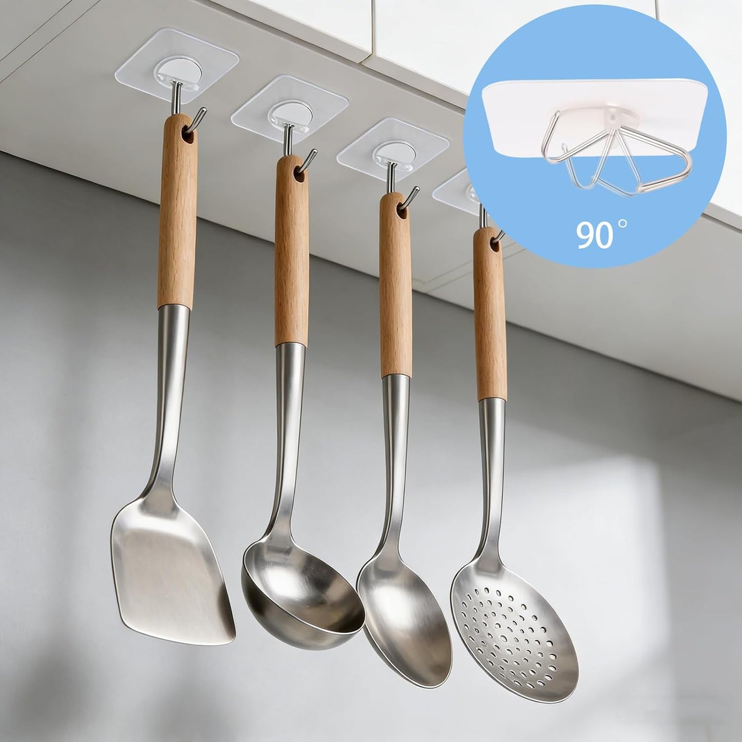 Gancho autoadhesivo transparente 5 pzas baño cocina