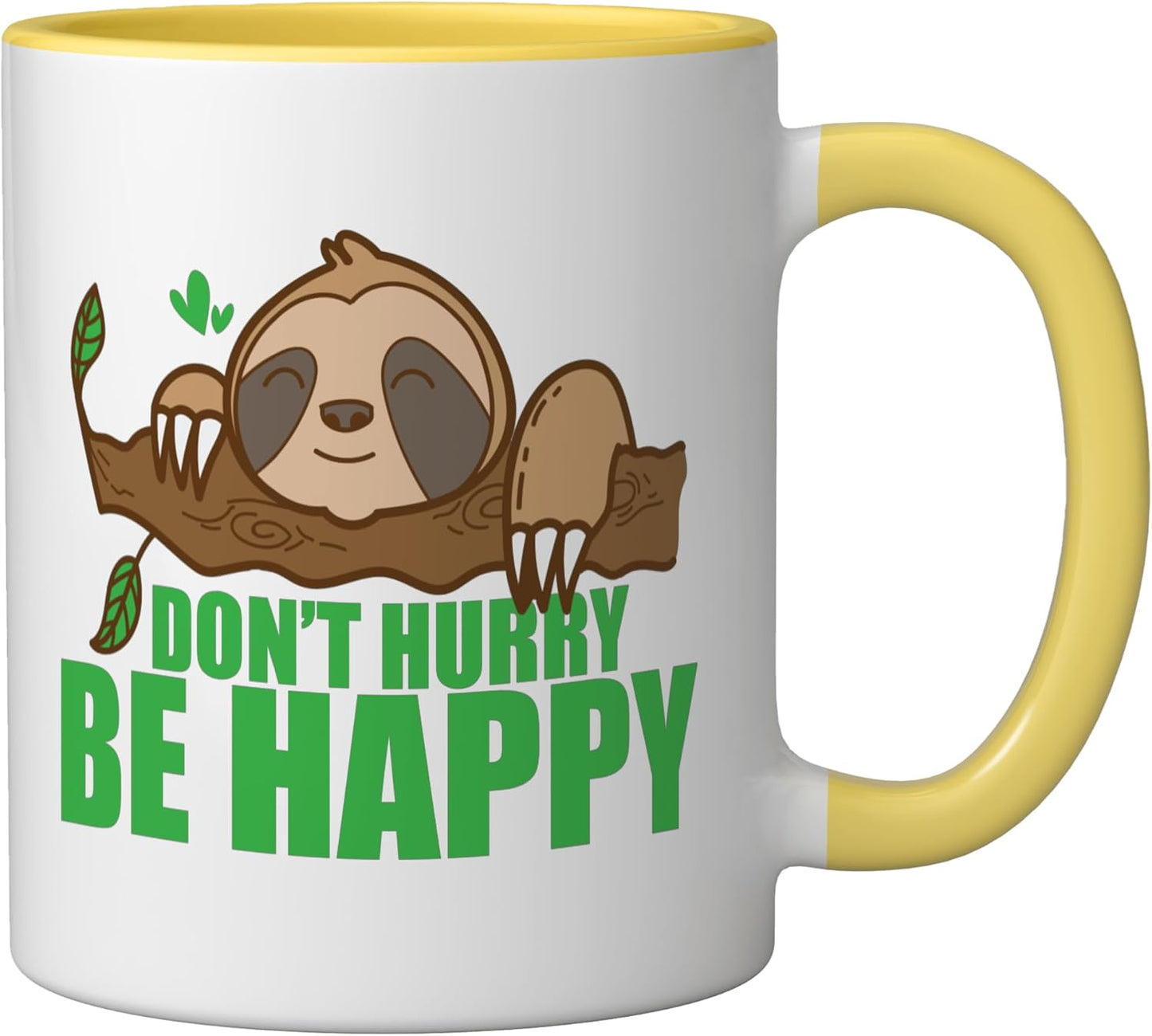 Taza Cerámica Sloth Lazy Amarillo/Blanco