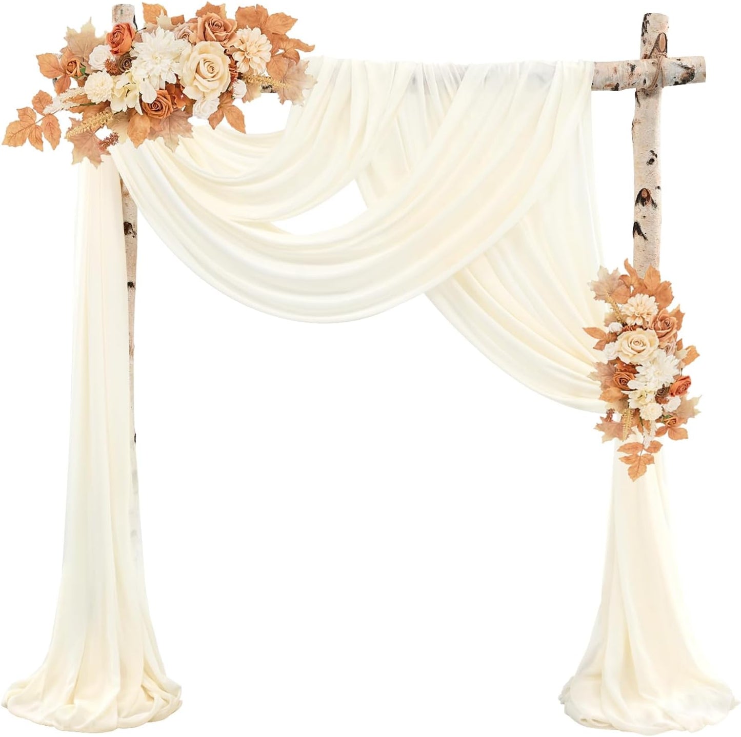 Tela drapeado arco boda 8 paneles 20ft x 28pulg gasa transparente