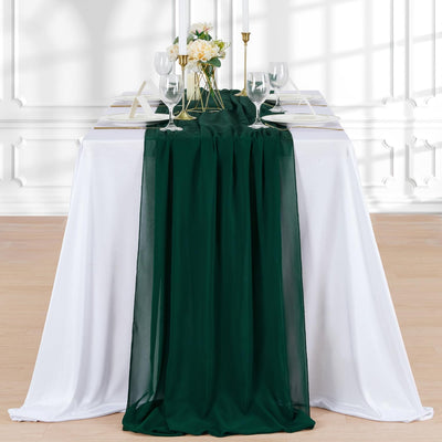 15 Caminos Mesa Gasa Verde Esmeralda Rústico Boda 27x120pulg