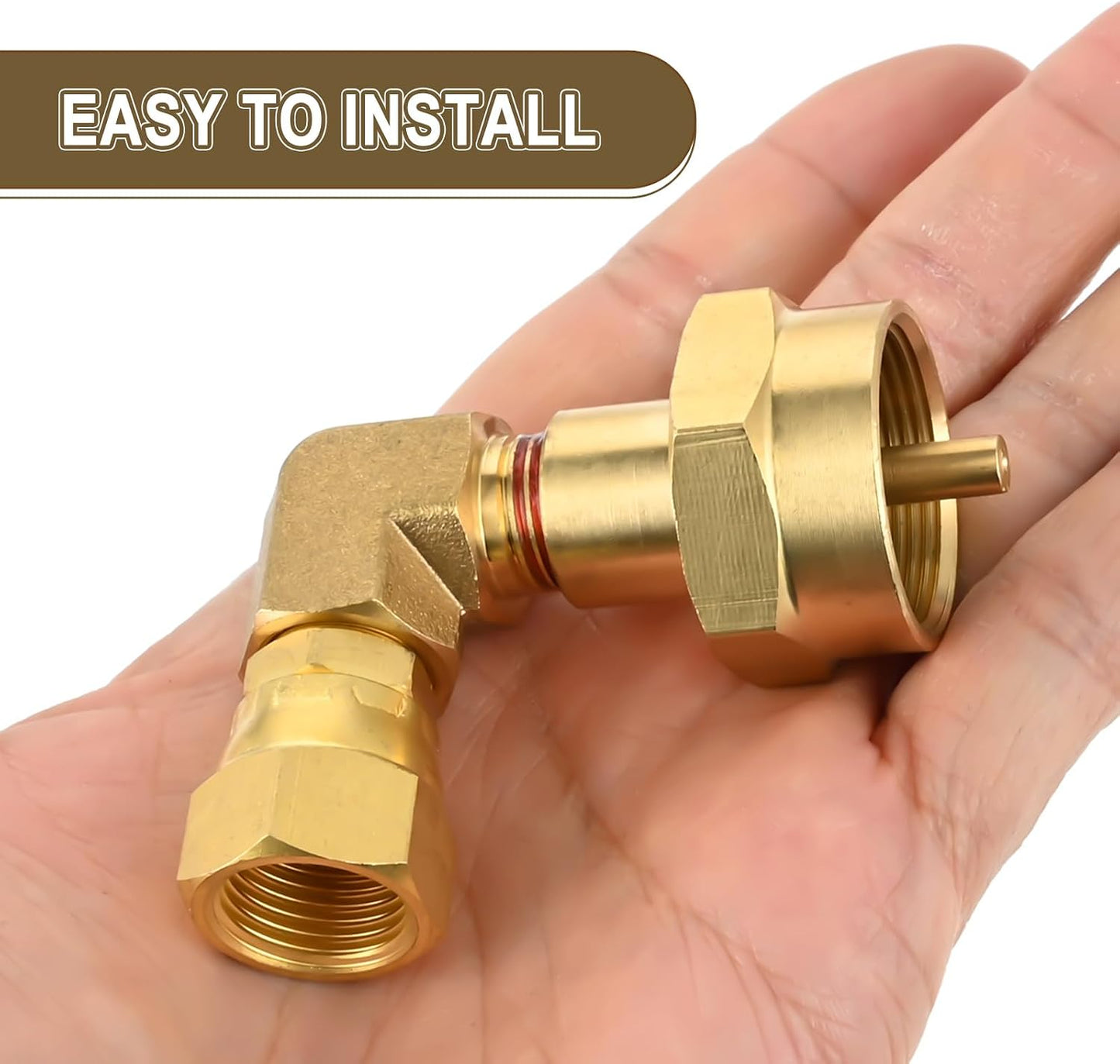 Adaptador codo quemador propano 1lb SAE latón 3/8pulg 90grados
