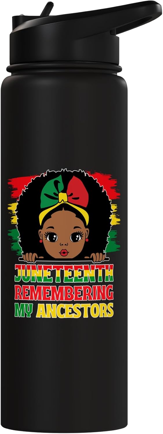 Botella agua acero inox aislada melanina afro