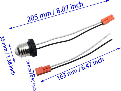 Adaptador enchufe E26 base media rosca macho para lámpara