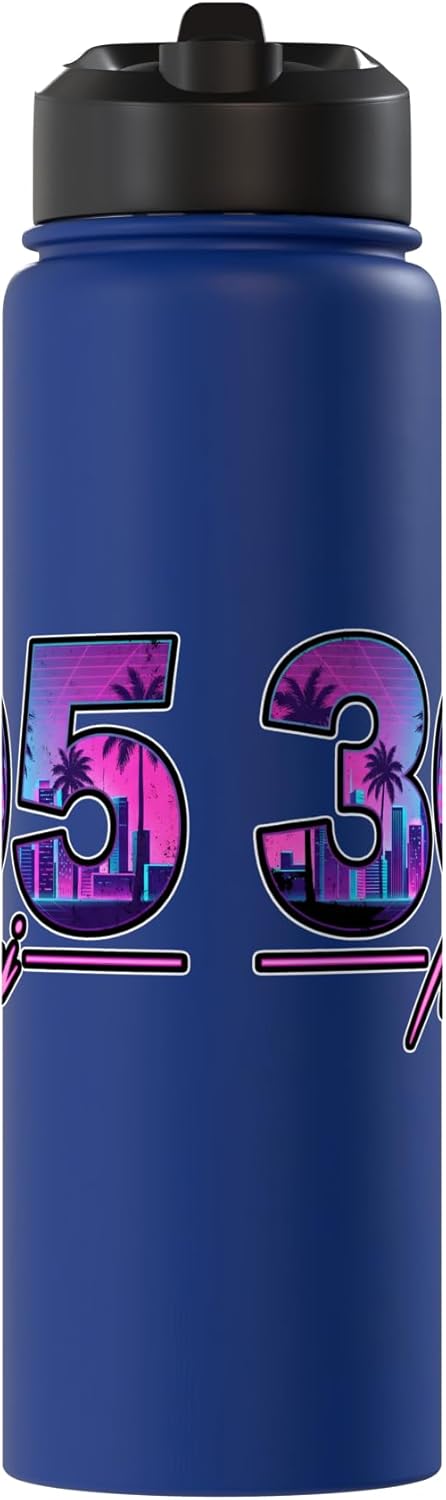 Botella de agua aislada de acero inoxidable Retro Miami