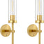 2 Apliques Pared Recargables Dorados con Control Remoto