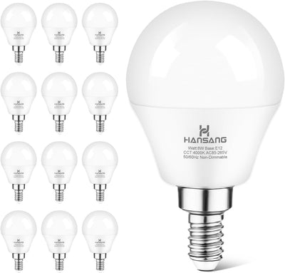 Pack 12 Bombillas LED E12 A15 600lm Blanco Natural